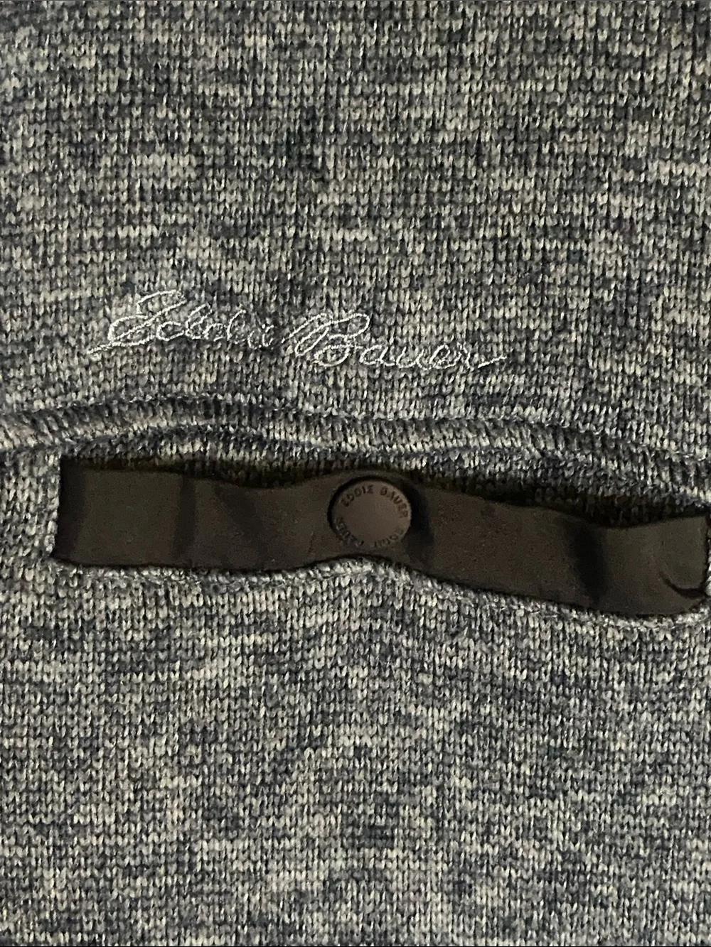 Eddie Bauer Men's Quarter-Zip Heathered Blue Pullover Sweater size large